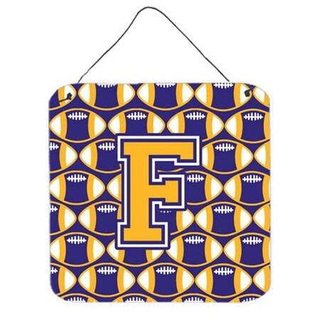 Carolines Treasures Letter F Football Purple and Gold Wall or Door Hanging Prints CJ1064-FDS66
